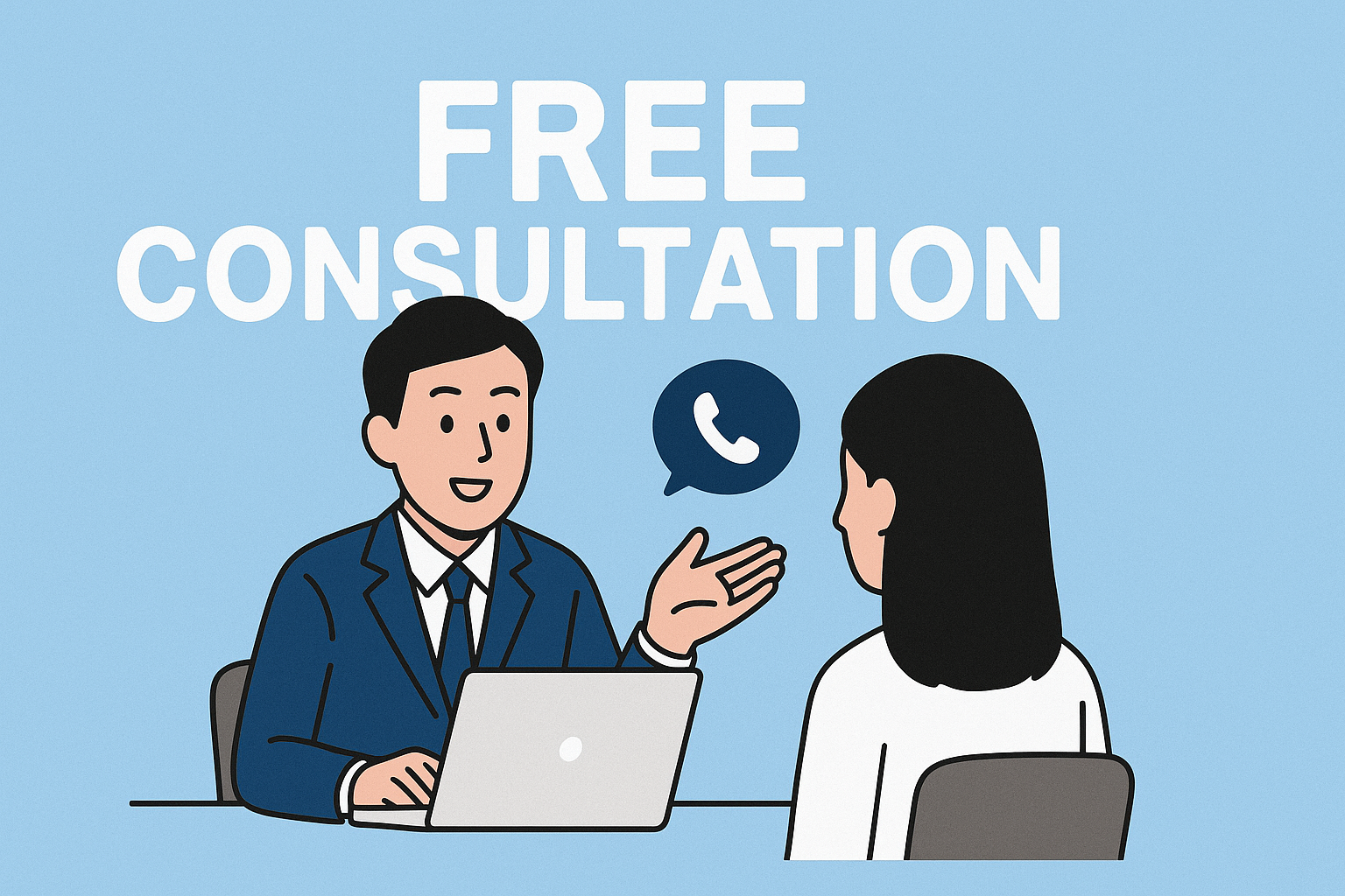 無料相談を促すイラスト
